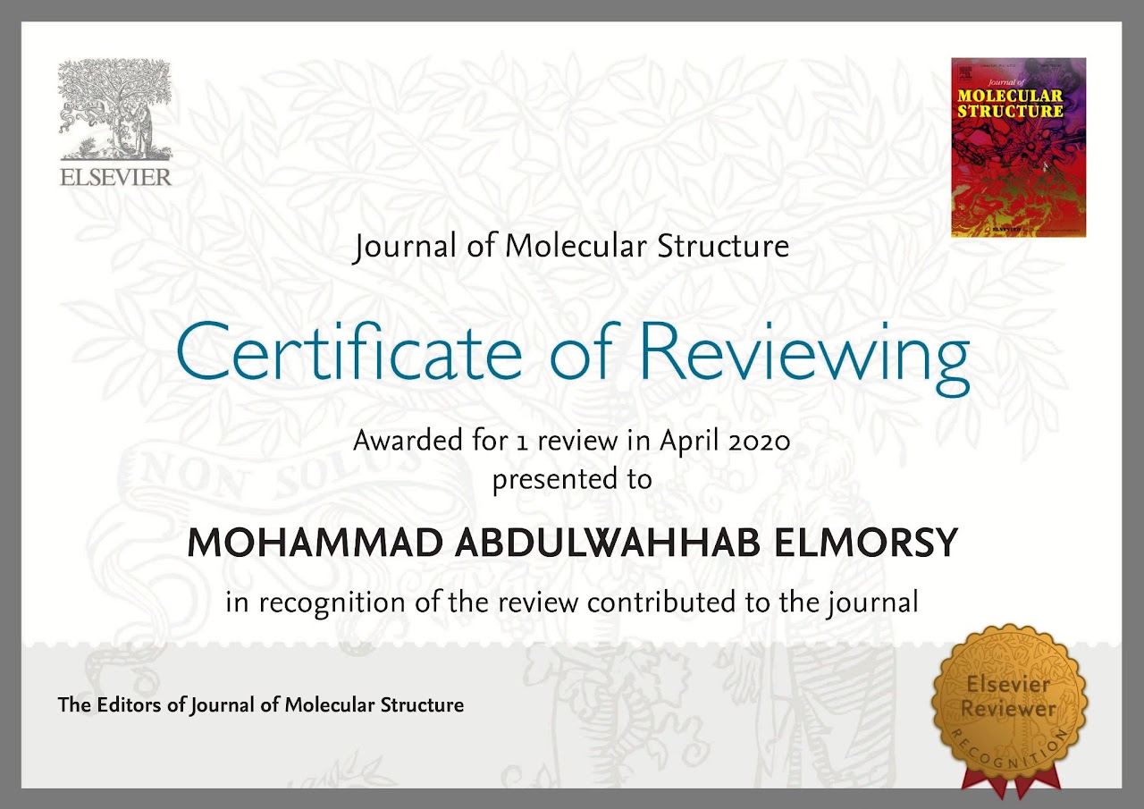 Part of my contribution as a peer reviewer for some reputable Q1 &Q2 scientific journals