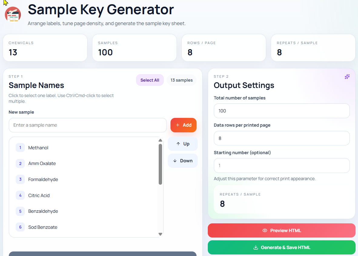 Sample Key Generator preview