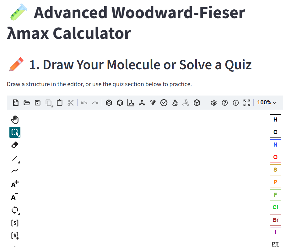 WoodWard-Fieser calculator preview